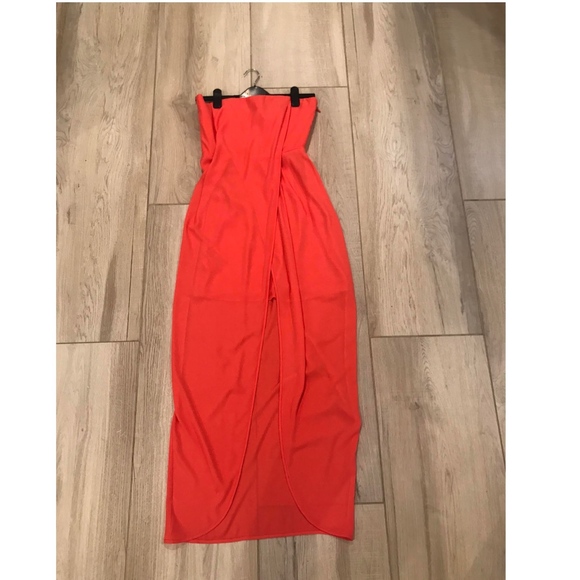 Coral Strapless Prom Dress BCBG - Picture 8 of 8